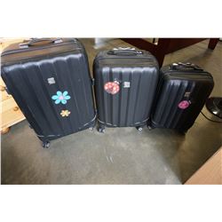 3PC BLACK HARD CASE LUGGAGE