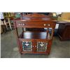 Image 1 : ANTIQUE LEADED GLASS 1 DRAWER HALL STAND