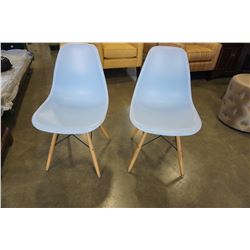 TWO BLUE DINING CHAIRS