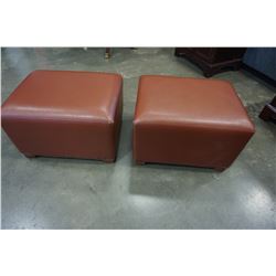 2 LEATHER OTTOMANS