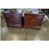 Image 1 : PAIR OF MAHOGANY GLASS TOP NIGHT STANDS