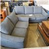 Image 1 : NEW CONTEMPORARY GREY FABRIC SOFA AND LOVESEAT, WITH REMOVABLE AND WASHABLE CUSHIONS, RETAIL $2499