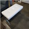 Image 1 : WHITE LEATHER AND CHROME BENCH