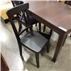 Image 3 : ESPRESSO FINISH DINING TABLE W/ 2 EXTENSIONS AND 4 CHAIRS