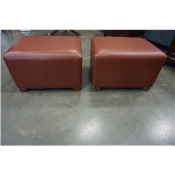 2 LEATHER OTTOMANS
