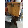 Image 1 : VINTAGE RATTAN TRUNK WICKER CHEST W/ BRASS EASTERN ACCENTS