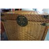 Image 2 : VINTAGE RATTAN TRUNK WICKER CHEST W/ BRASS EASTERN ACCENTS