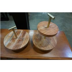 2 WOOD SERVING PLATTERS