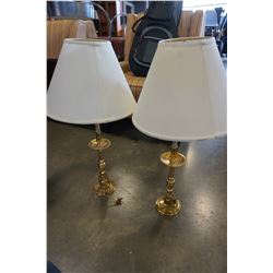 PAIR OF BRASS TABLE LAMPS