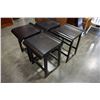 Image 2 : BLACK BAR HEIGHT TABLE AND 4 BENTWOOD BAR STOOLS