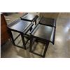 Image 3 : BLACK BAR HEIGHT TABLE AND 4 BENTWOOD BAR STOOLS