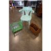 Image 1 : PAINTED CHAIR AND 2 MAGAZINE RACKS