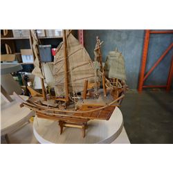 2 WOOD MODEL SHIPS