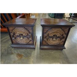 PAIR OF WALNUT 2 DRAWER NIGHT STANDS