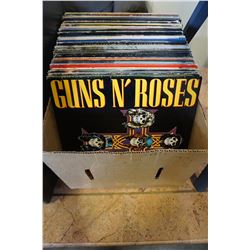 BOX OF ROCK AND OTHER RECORDS - INCLUDING GUNS AND ROSES, KISS, ALICE COOPER, BEATLES, JIMI HENDRIX