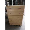 Image 1 : 5 DRAWER HIGHBOY DRESSER W/ FLOWER HANDLES