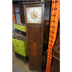 ANTIQUE SESSIONS WOODEN CLOCK W/ HIDDEN DOOR W/4 SHELVES