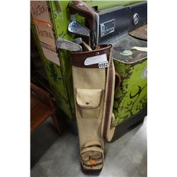 VINTAGE GOLF BAG AND CLUBS