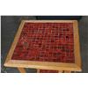 Image 3 : RED TILE TOP 2 TIER STAND AND GLASS TOP END TABLE
