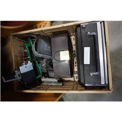 CRATE W/ SHORT WAVE RADIO AND VINTAGE RADIO AND CAMERAS