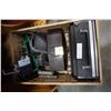 Image 1 : CRATE W/ SHORT WAVE RADIO AND VINTAGE RADIO AND CAMERAS
