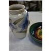 Image 2 : MOORCROFT VASE AND DISH, CHIPPED DISH, REPAIRED AND CRACKED VASE AND COLLECTOR PLATE