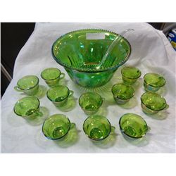 CARNIVAL GLASS PUNCH BOWL SET