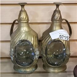 2 ANTIQUE BRASS LANTERNS