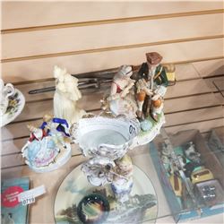 LOT OF VICTORIAN STYLE FIGURES AND VINTAGE CARVING PIECES