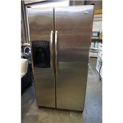 AMANA STAINLESS SIDE BY SIDE FRIDGE WITH FREEZER GUARANTEED TESTED AND WORKING