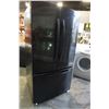 Image 1 : KENMORE ELITE BLACK FRENCH DOOR FRIDGE WITH BOTTOM DRAWER FREEZER GUARANTEED TESTED AND WORKING