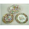 Image 1 : A GROUP OF THREE ROSE MEDALLION PORCELAIN PLATES,