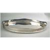 Image 1 : A SILVER-PLATED OVAL PIERCED GALLERY TRAY, 22"l