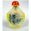 Image 1 : A CARVED GLASS SNUFF BOTTLE, landscape motif, 2-1