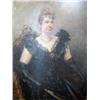 AN OIL ON CANVAS Portrait of a lady in black dres