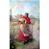 Image 1 : AN OIL ON CANVAS Titled "The Courtship", signed L