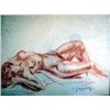 Image 1 : A DRAWING OF RECLINING NUDE FEMALE Signed LR S. G