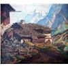 Image 1 : TWO OIL PAINTINGS One in panel, titled "Farmyard 