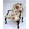 Image 1 : A GEORGE III STYLE CARVED MAHOGANY FLORAL UPHOLST