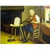 Image 1 : AN OIL ON CANVAS Portrait of a man with bellows, 