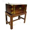 Image 1 : A REGENCY BRASS-BOUND WALNUT LAP DESK ON STAND En