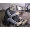 Image 1 : AN OIL ON CANVAS "The Blind Beggar", signed LR (H