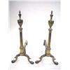 Image 1 : A GOOD PAIR OF CAST BRASS URN-TOP ANDIRONS