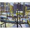 Image 1 : AN OIL ON CANVAS A winter cityscape, signed LR R.