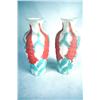 Image 1 : A PAIR OF FOX-GLOVE DESIGN GLASS VASES 11-1/2"h