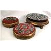 Image 1 : THREE CIRCULAR VICTORIAN BEADED FOOTSTOOLS Distre