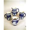 Image 1 : A GROUP OF FOUR BLUE JASPERWARE WEDGWOOD CREAM JU
