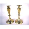 Image 1 : A PAIR OF BRASS ROUND BASE CANDLESTICKS English