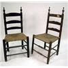 Image 1 : TWO TURNED MAPLE RUSH SEAT LADDER BACK SIDE CHAIR