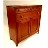 A RED-PAINTED PINE THREE-DRAWER WALL CUPBOARD 4'h